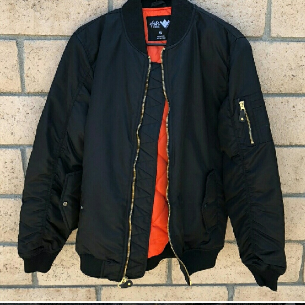Men's Shaka Wear Black Bomber Jacket Size Small